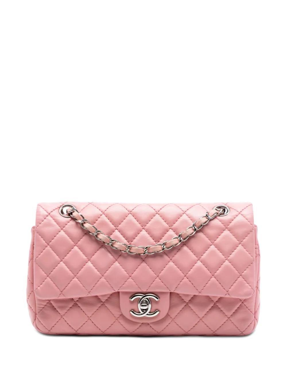 CHANEL Pre-Owned 2008-2009 Medium Classic Lambskin Double Flap shoulder bag - Rosa