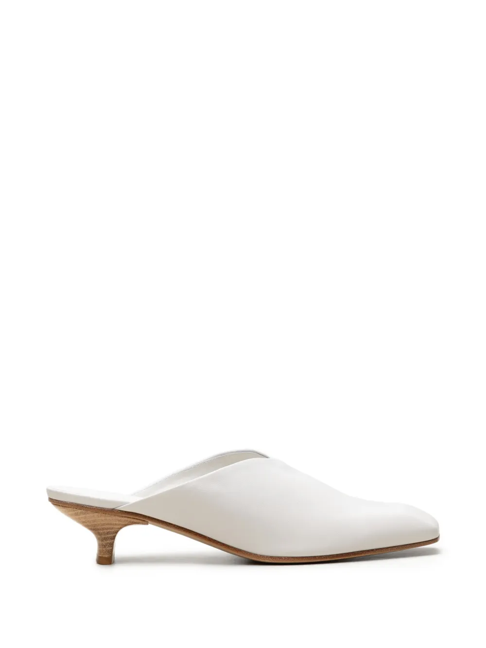 Vicini square-toe kitten-heel mules - Bianco