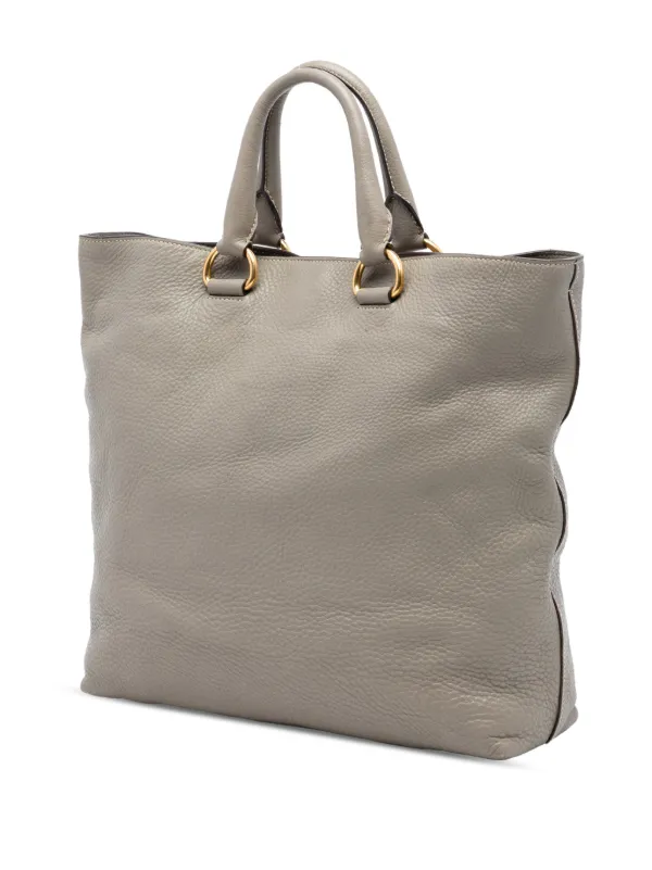 PRADA トートバッグ レザー グレー ヴィッテロダイ Prada Pre-Owned 2010-2026 ヴィッテロダイノ オープン コンバーチブル