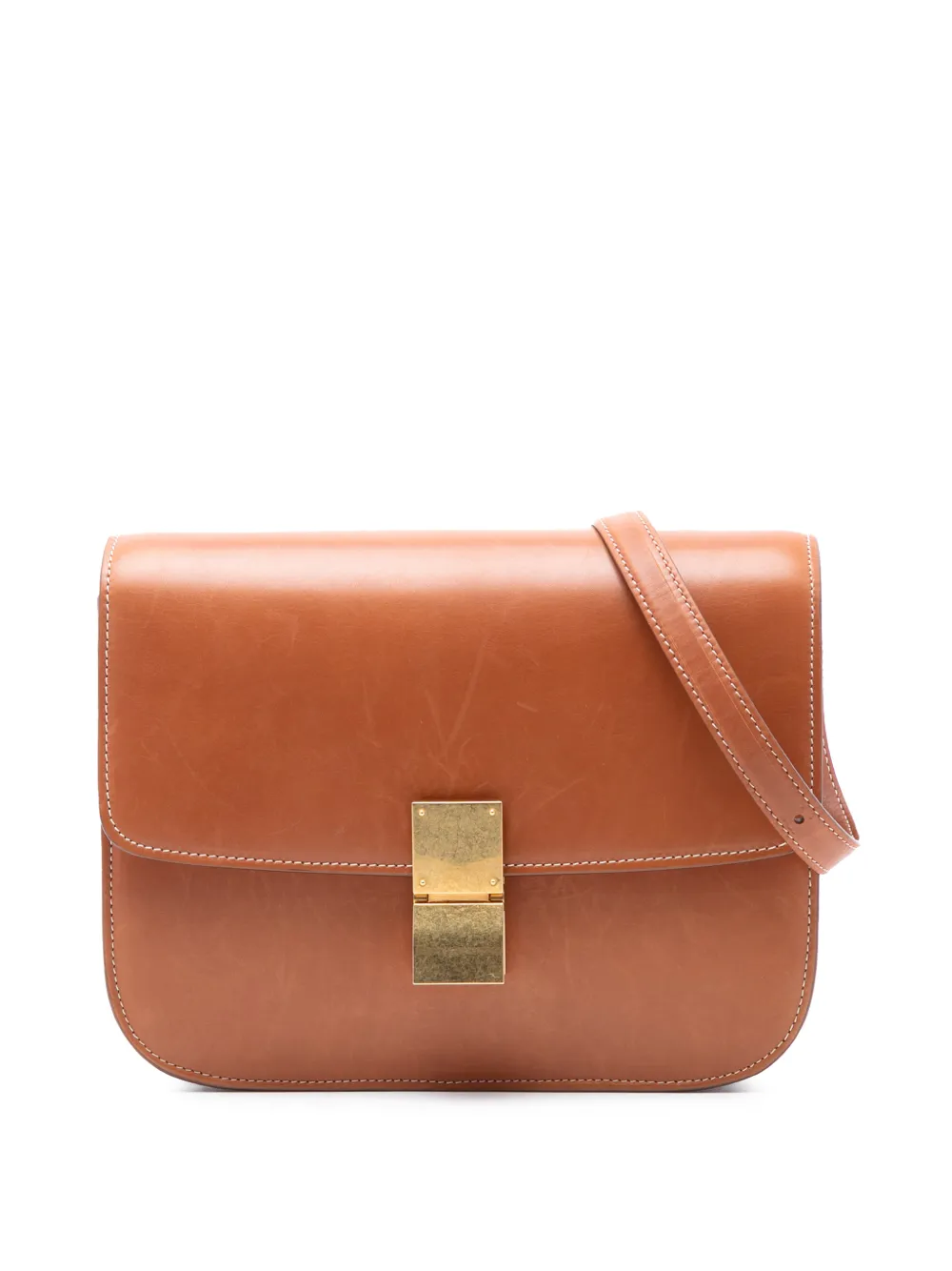 Celine Pre-Owned 2019 Medium Calfskin Classic Box crossbody bag - Marrone