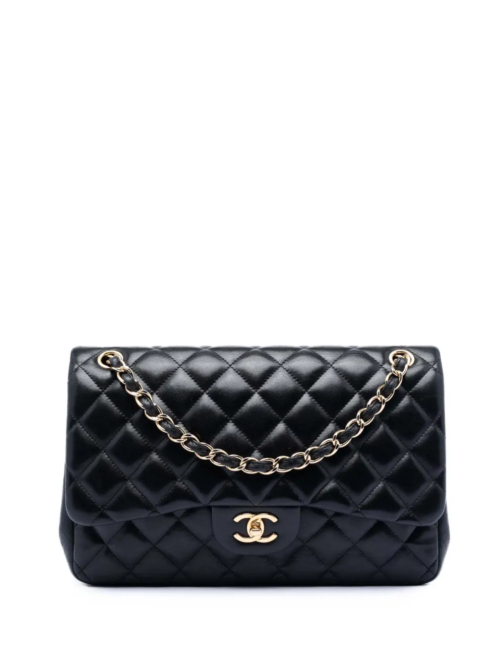 CHANEL Pre-Owned 2012 Jumbo Classic Lambskin Double Flap shoulder bag - Nero