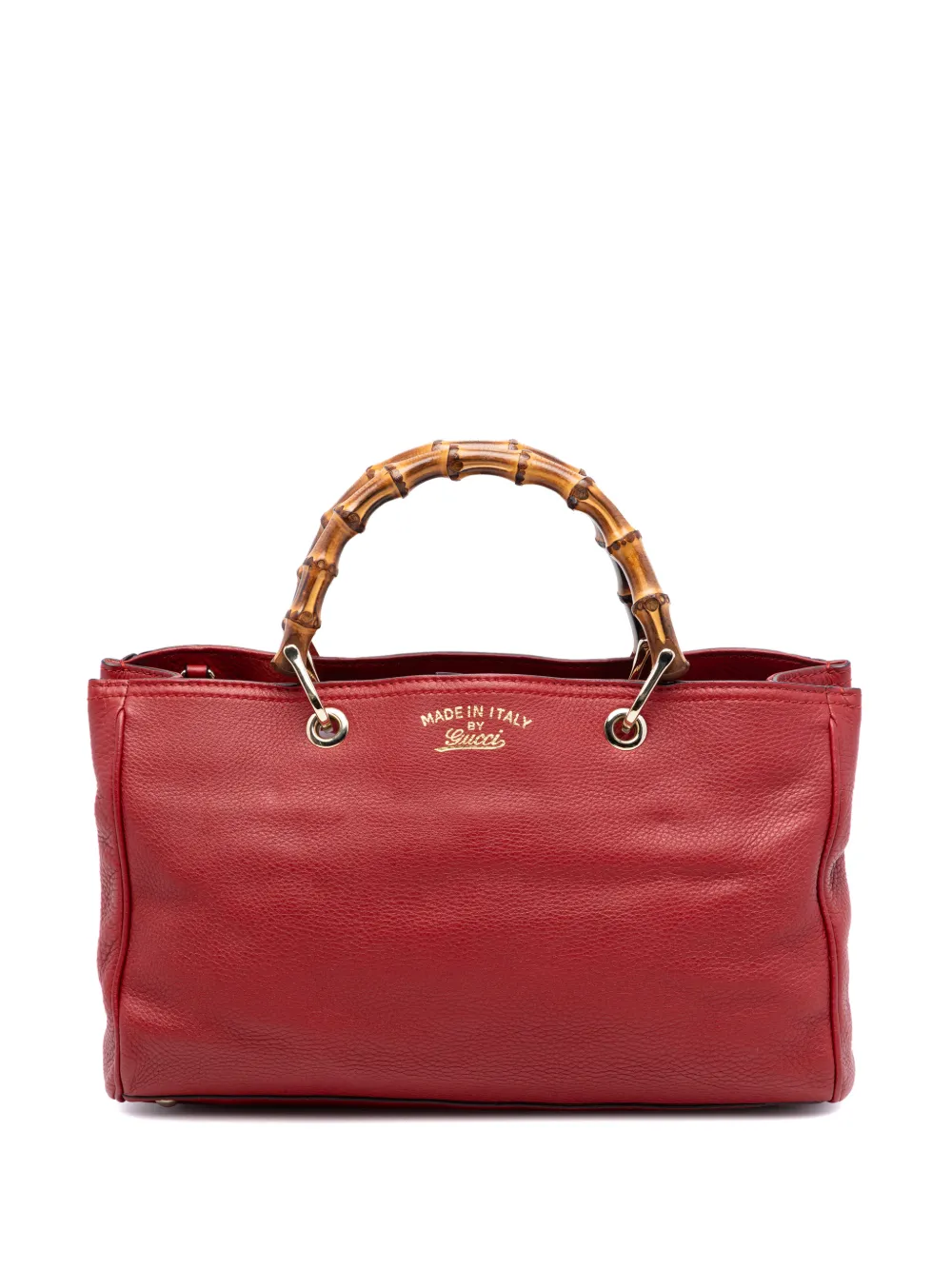 Gucci Pre-Owned 2016-2025 Medium Calfskin Bamboo Shopper satchel - Rosso