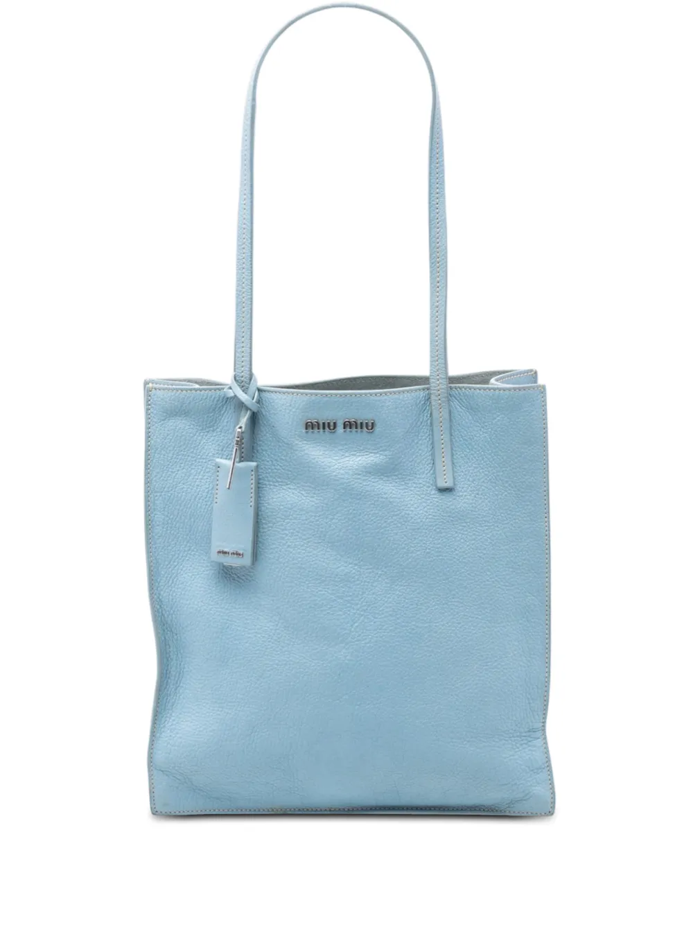 Miu Miu Pre-Owned 2010-2025 Goatskin Madras tote bag - Blu