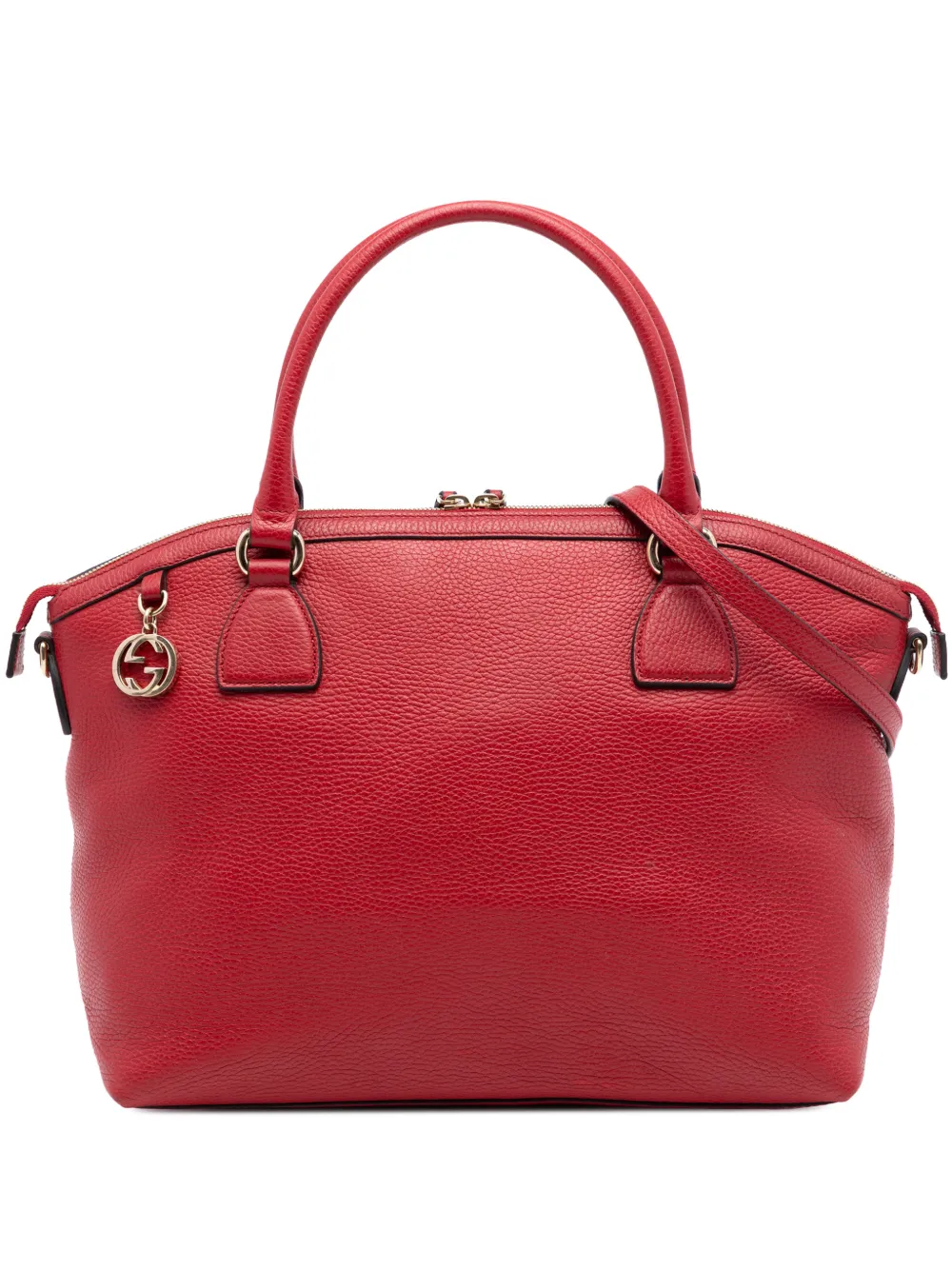 Gucci Pre-Owned 2016-2025 Large Dollar Calfskin GG Charm Dome satchel - Rosso
