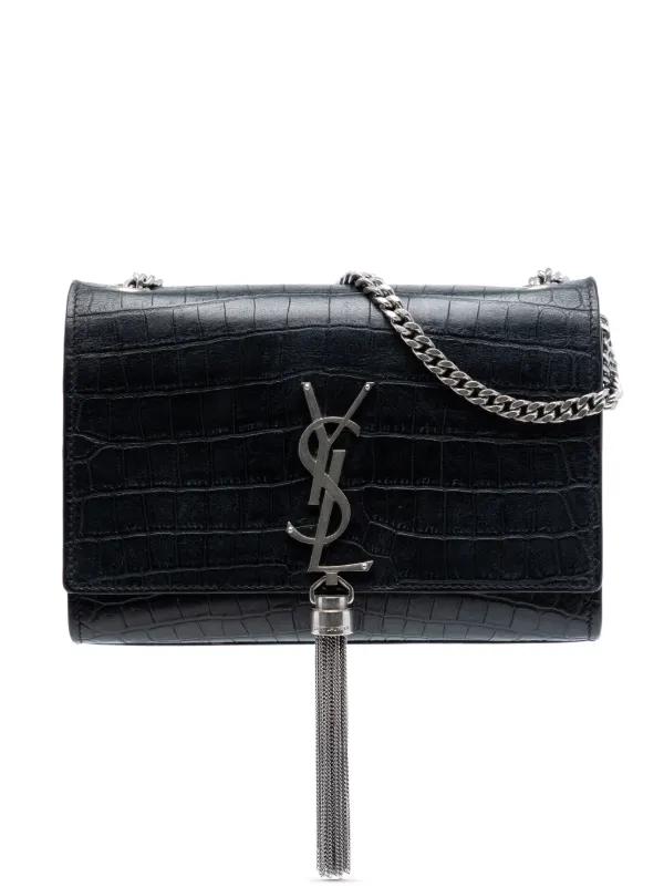 Saint Laurent Pre-Owned 2018 クロコエンボス レザー モノグラム 
