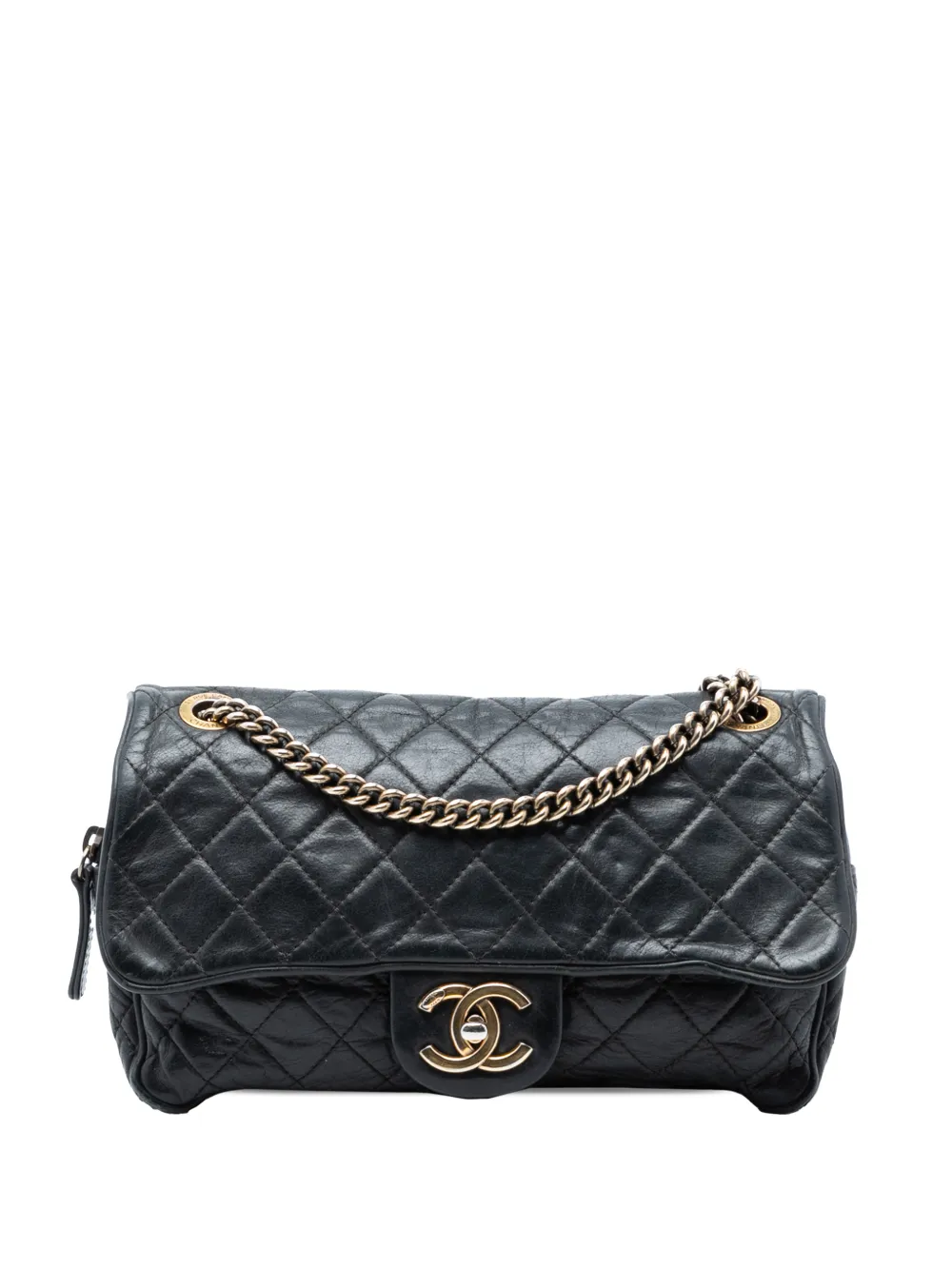 CHANEL Pre-Owned 2012-2013 Small Quilted Iridescent Calfskin Shiva Flap crossbody bag - Nero