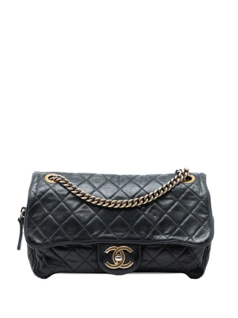 CHANEL Pre-Owned 2012-2013 スモール マトラッセ イリディセント カーフスキン シバ フラップ ショルダーバッグ