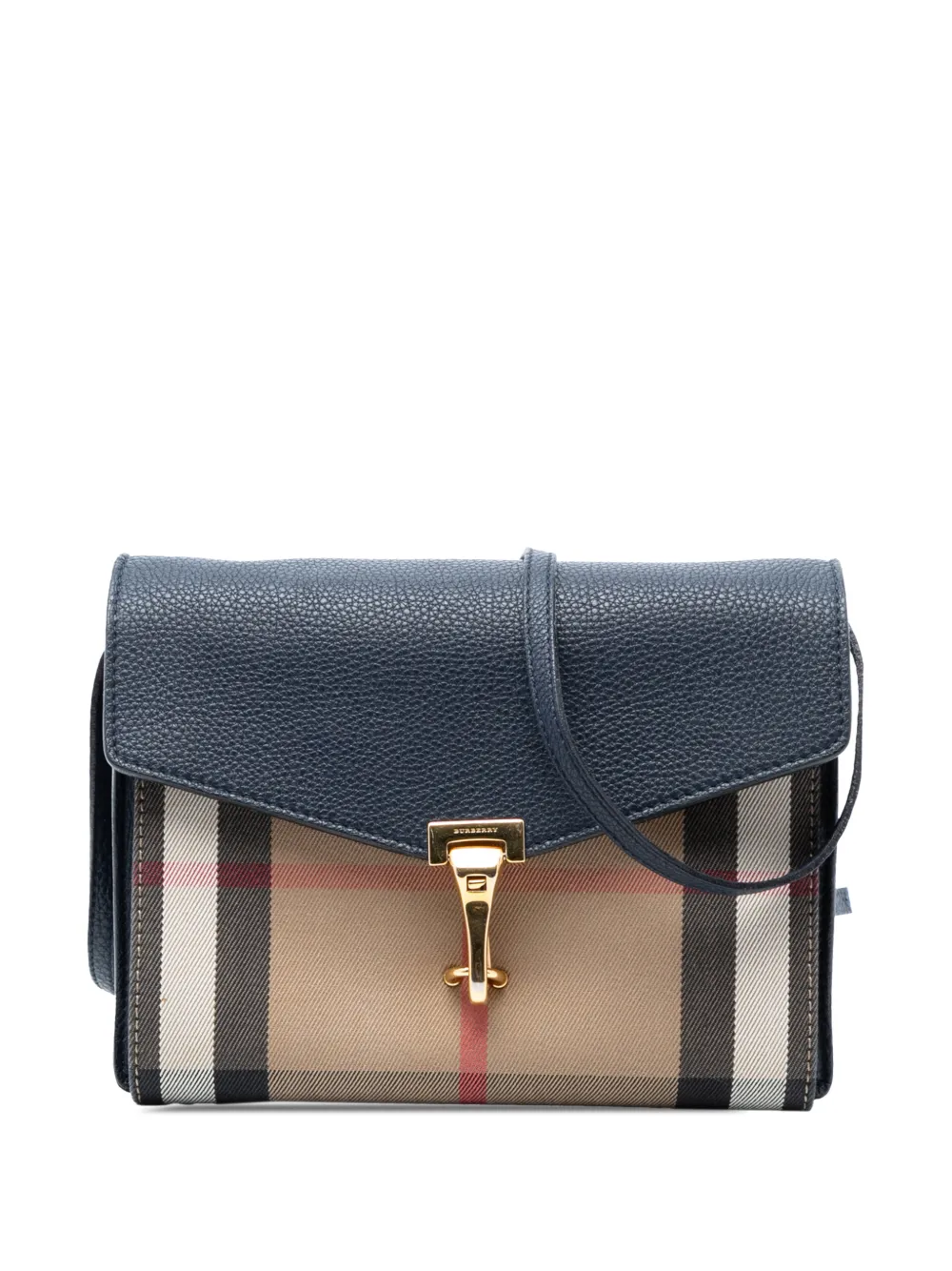 Burberry Pre-Owned 2000-2017 Small Leather and House Check Canvas Derby Macken crossbody bag - Blau