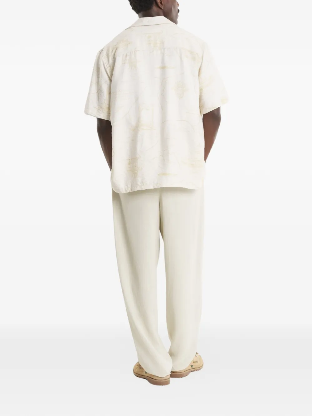 Maison Kitsuné Overhemd met print Beige
