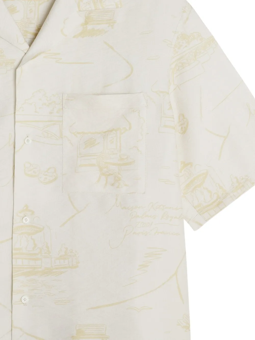 Maison Kitsuné Overhemd met print Beige