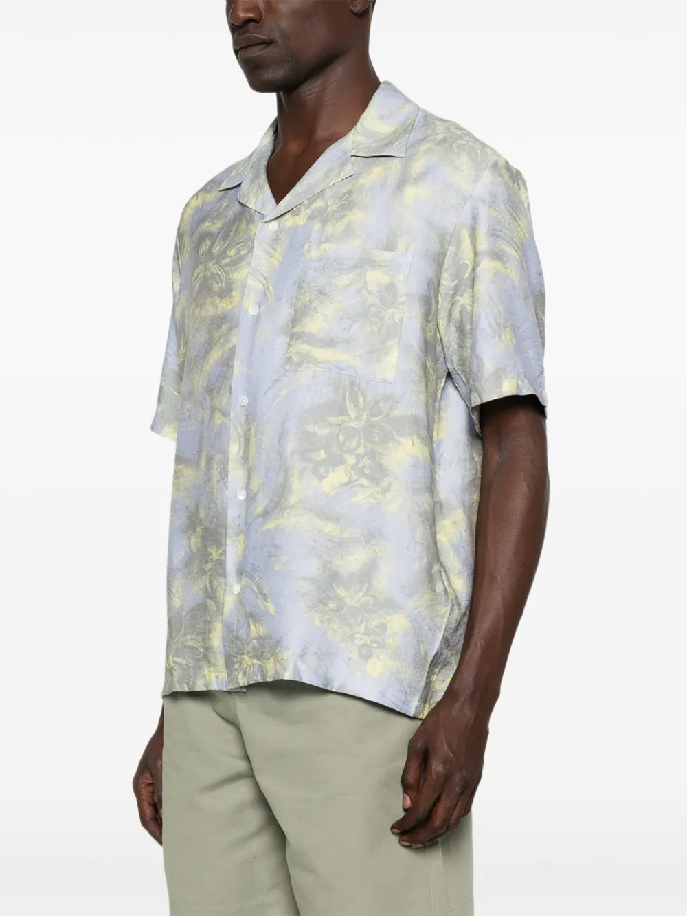 Maison Kitsuné Overhemd met bloemenprint Blauw