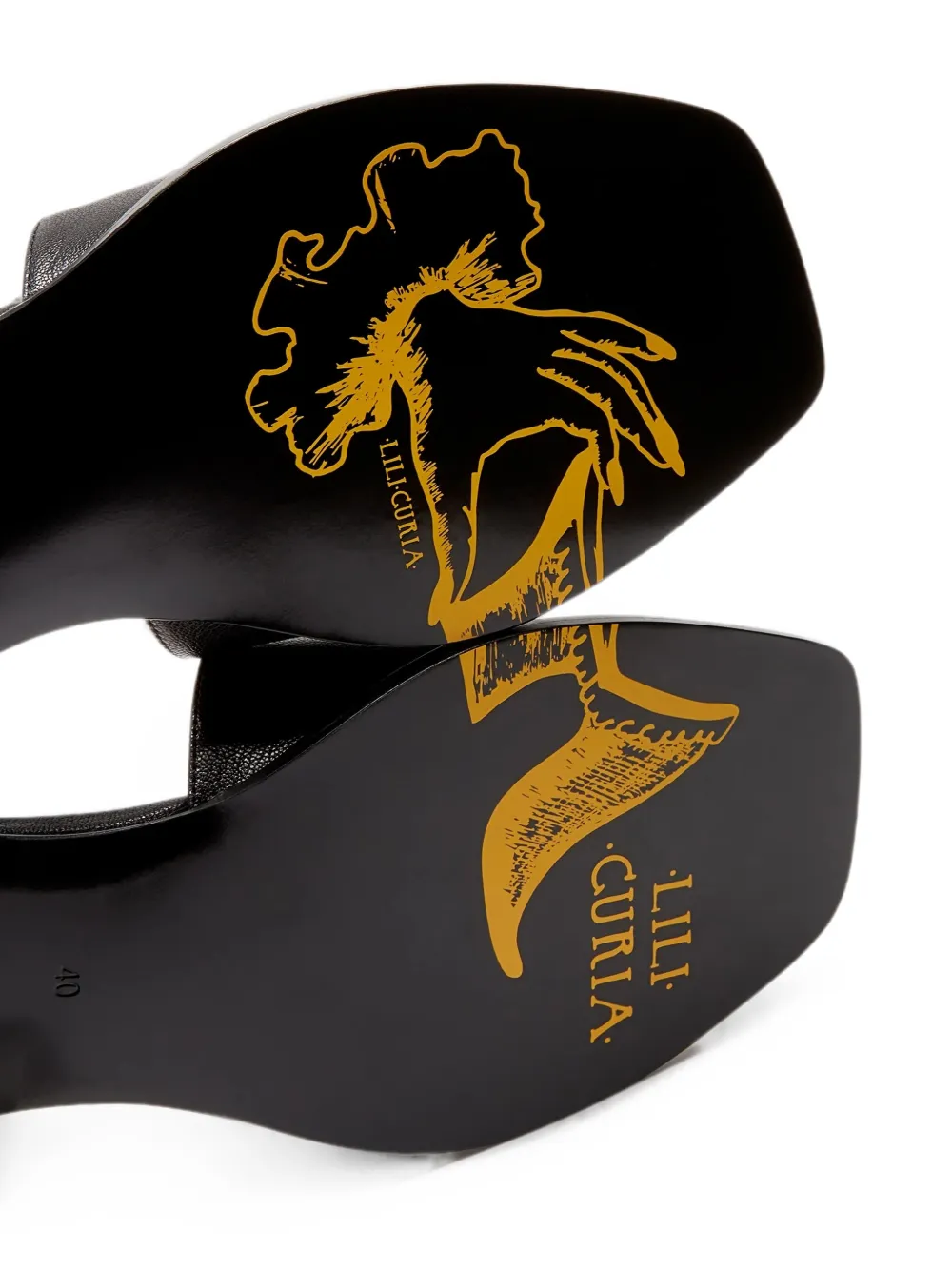 LILI CURIA Vera lace-up sandals Zwart
