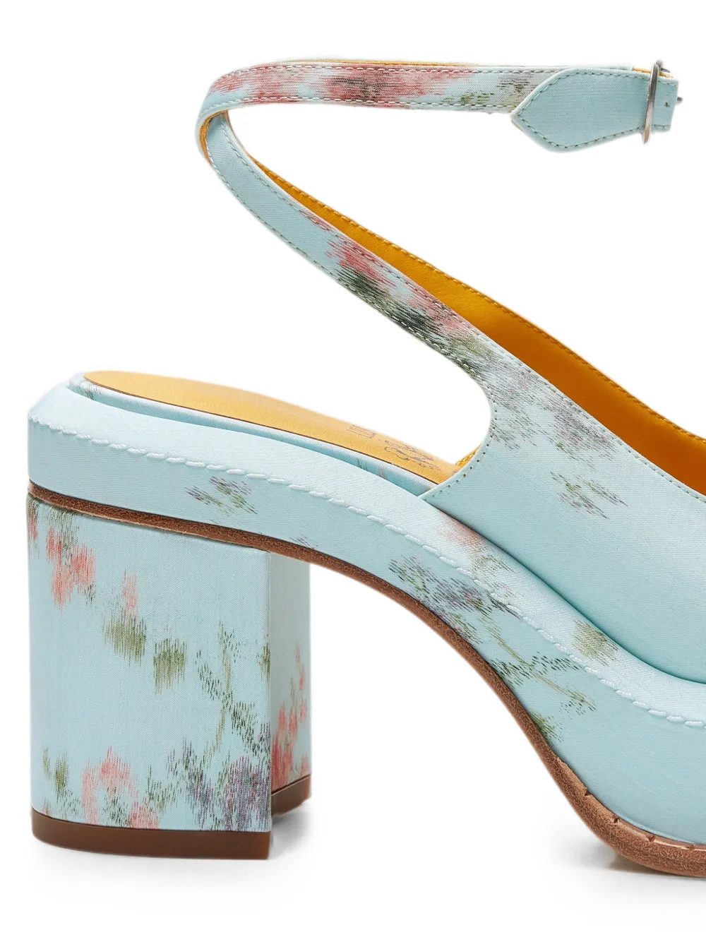 LILI CURIA Nico floral-print heeled mules Blauw
