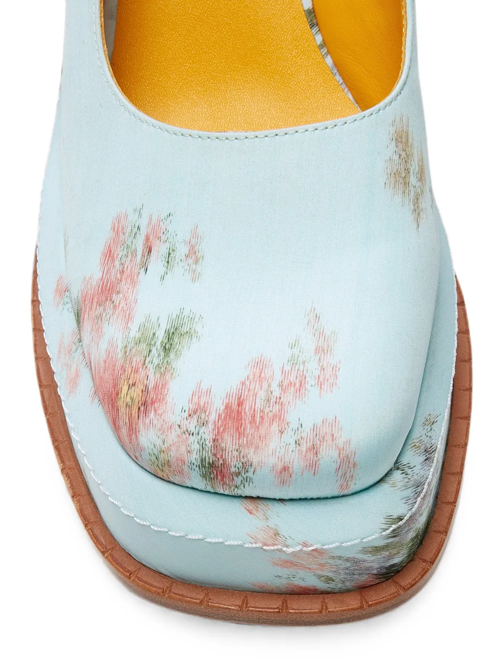 LILI CURIA Nico floral-print heeled mules Blauw