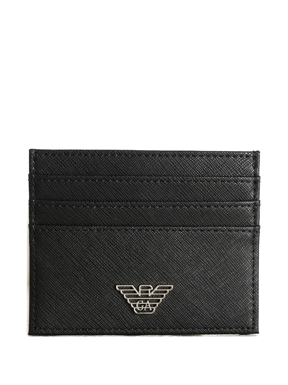 Emporio Armani logo-plaque cardholder wallet - Nero