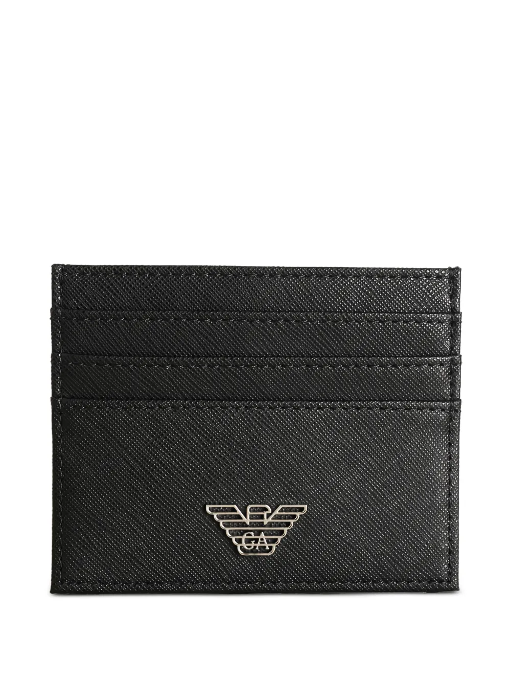 Emporio Armani logo-plaque cardholder wallet - Nero