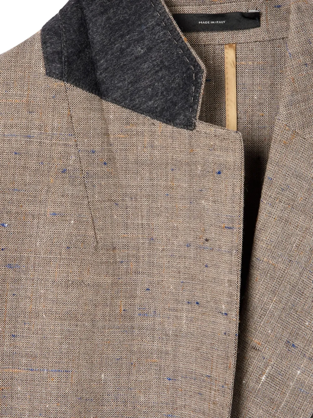 Paul Smith Notch Lapel Blazer In Brown