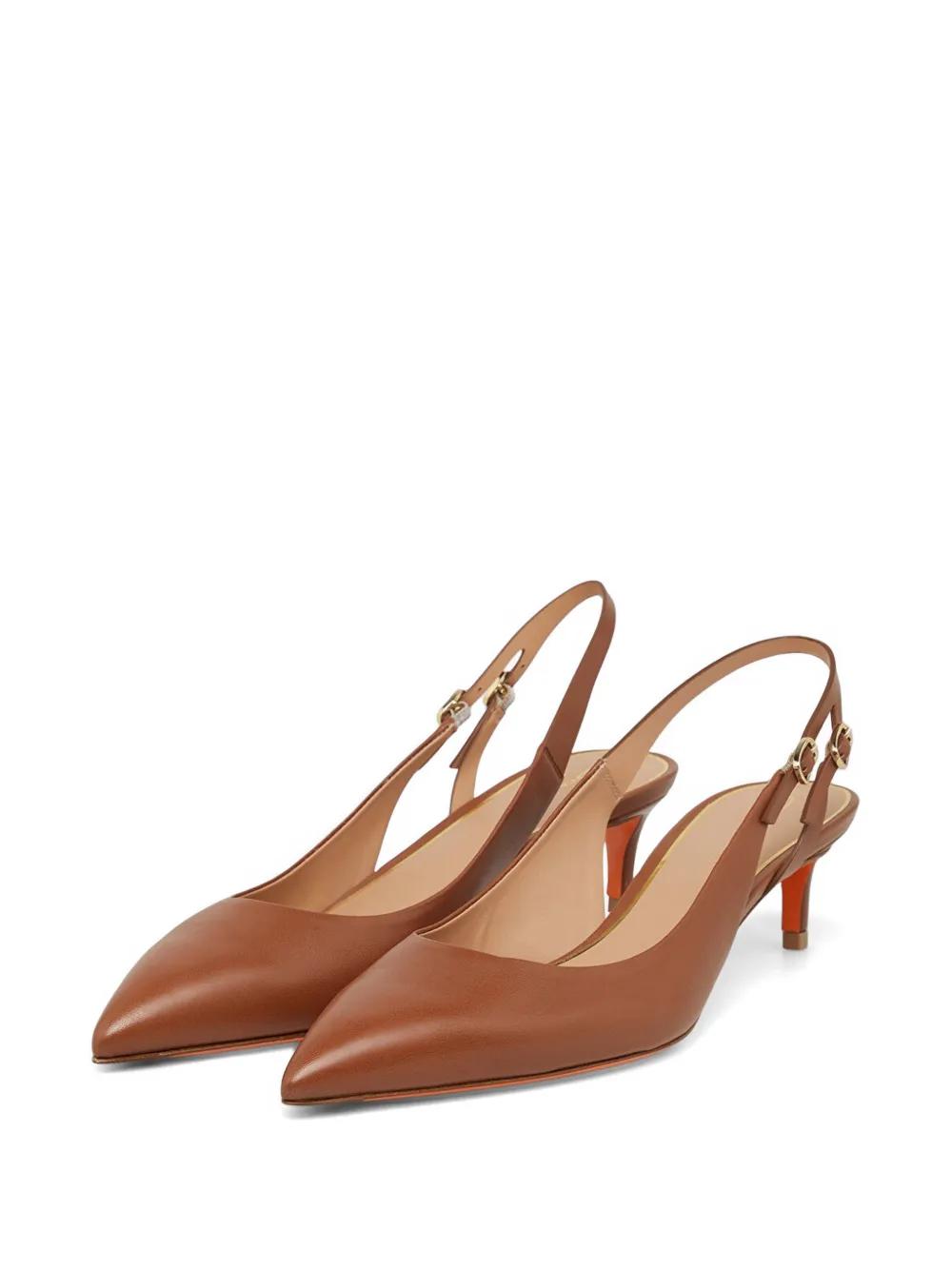 Santoni Audrey pointed-toe slingback pumps Bruin