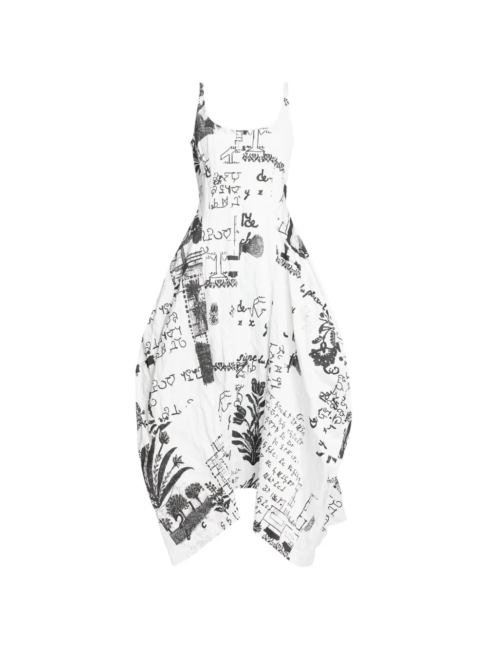 ERDEM Abito midi con stampa - Bianco