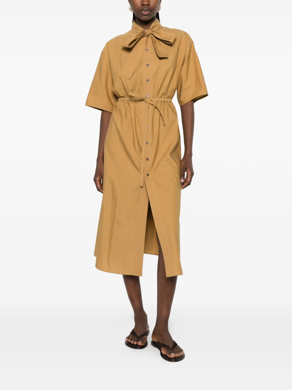 LEMAIRE Midi-jurk met korte mouwen Beige