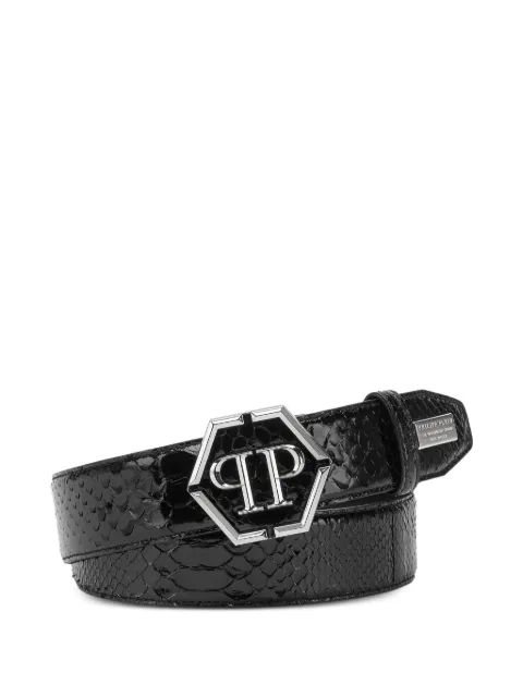 Philipp Plein croco-effect buckle belt