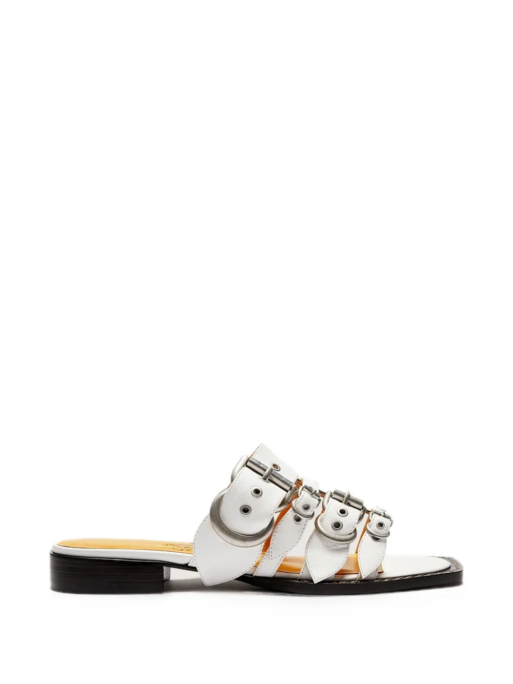 LILI CURIA Margo multi-buckle square-toe sandals Wit