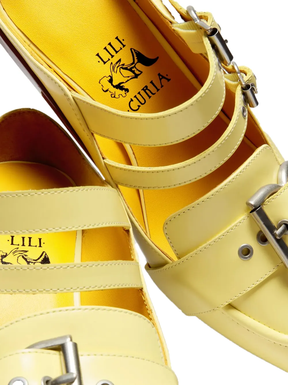 LILI CURIA Astrid buckle-strap mules Geel