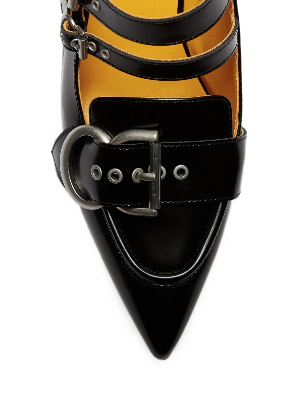LILI CURIA Astrid buckle-detail pointed-toe mules Zwart