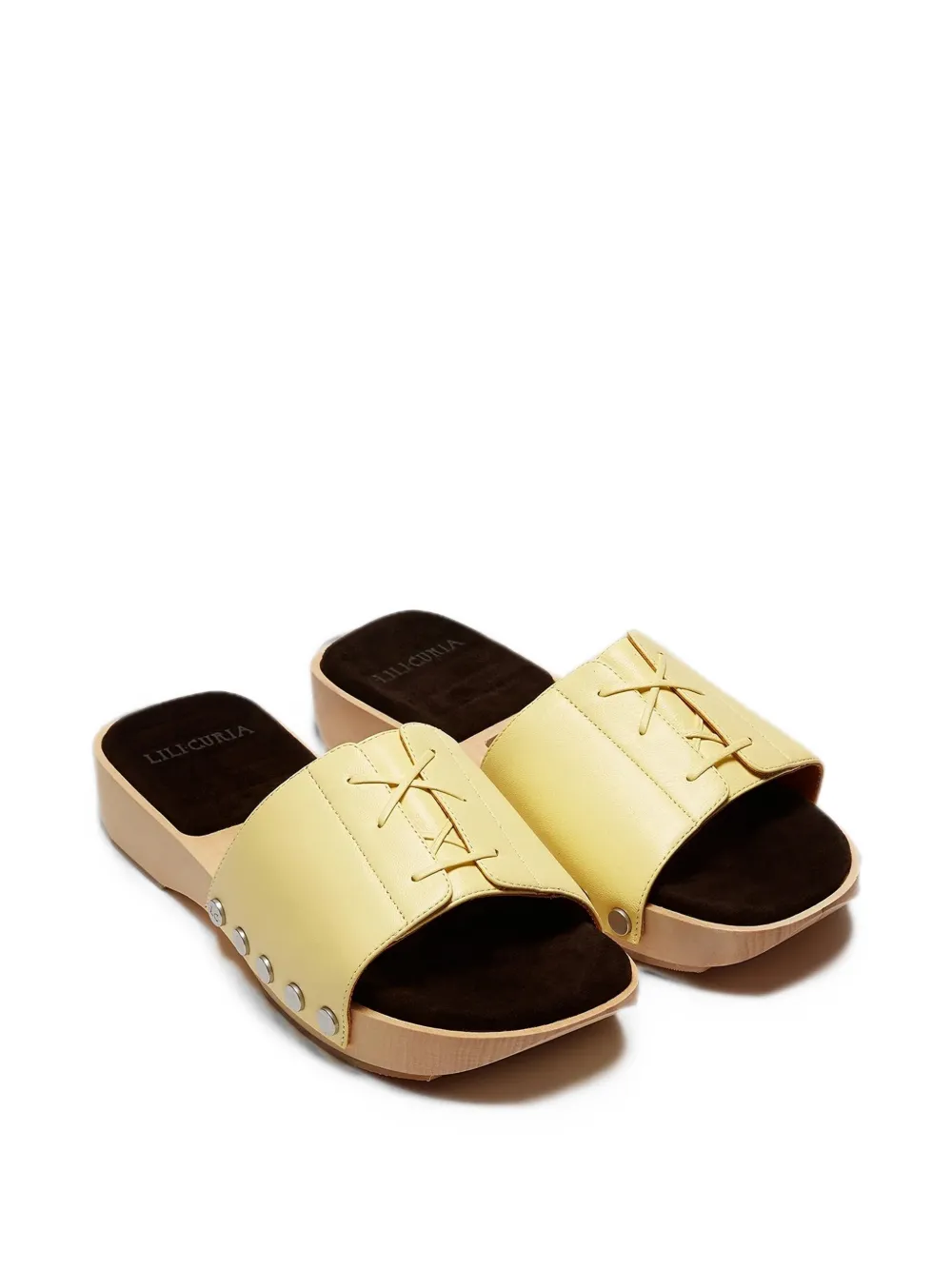 LILI CURIA Uma lace-up studded sandals Geel
