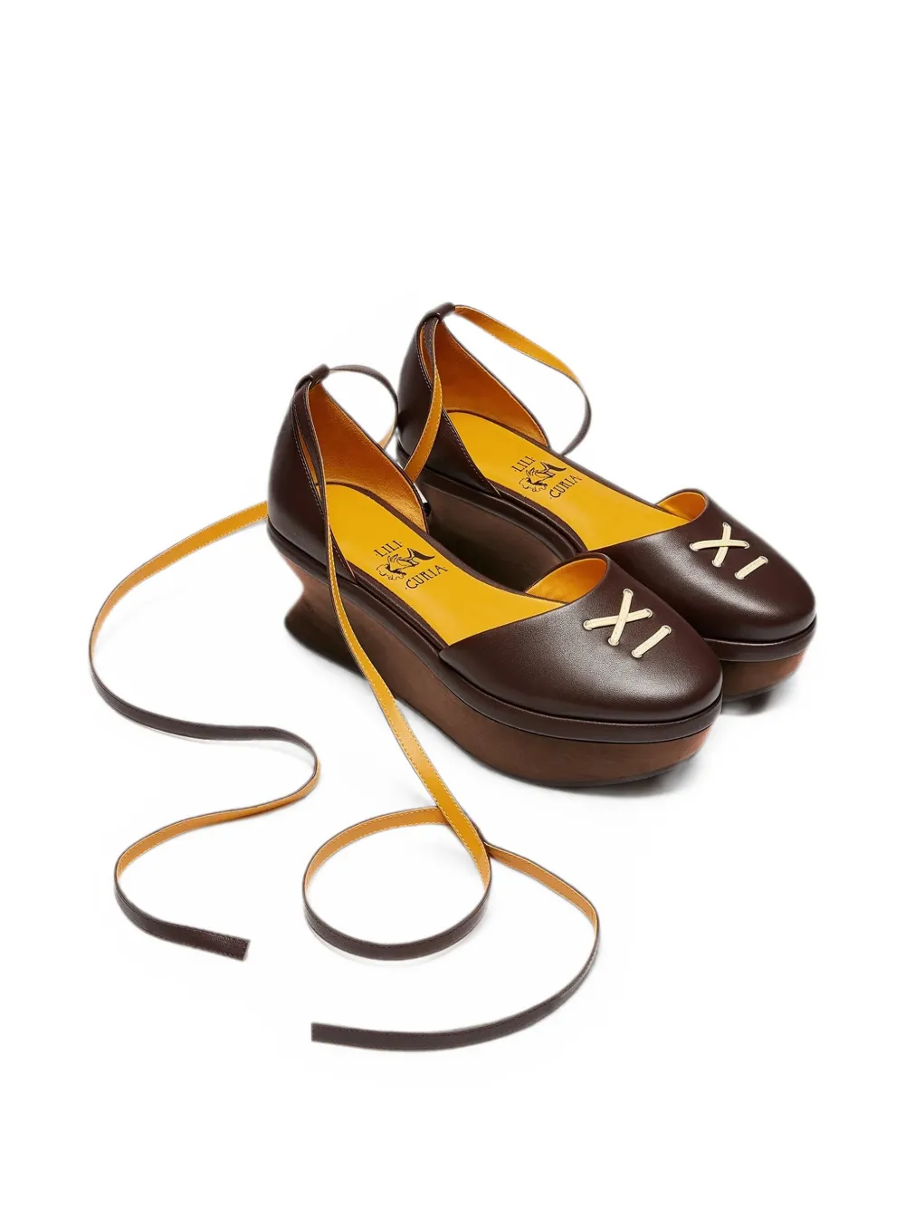 LILI CURIA Petra lace-up platform sandals Bruin