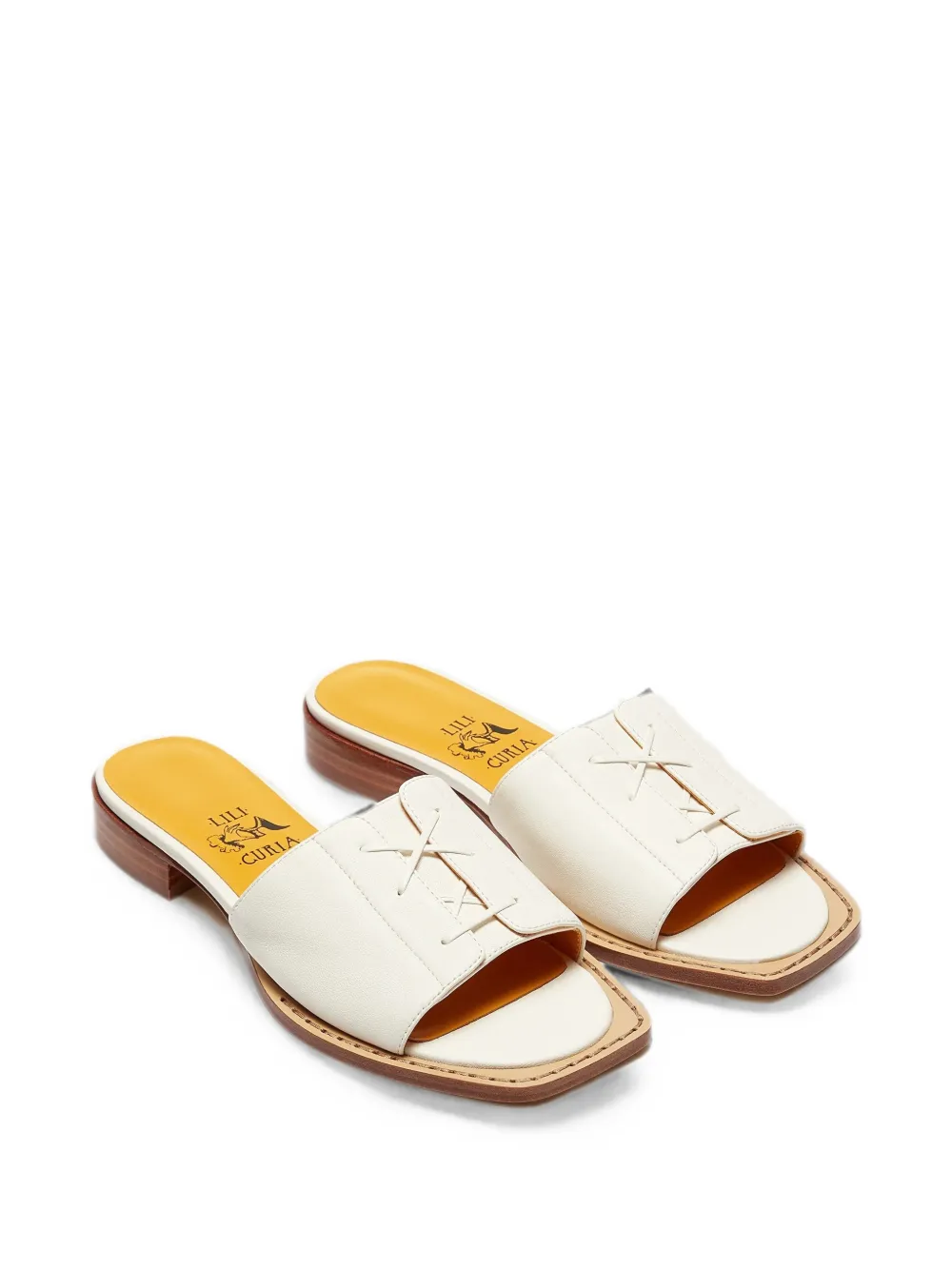 LILI CURIA Vera lace-up sandals Beige