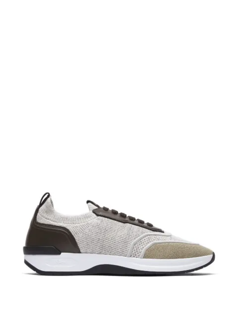 Brioni baskets en soie beige