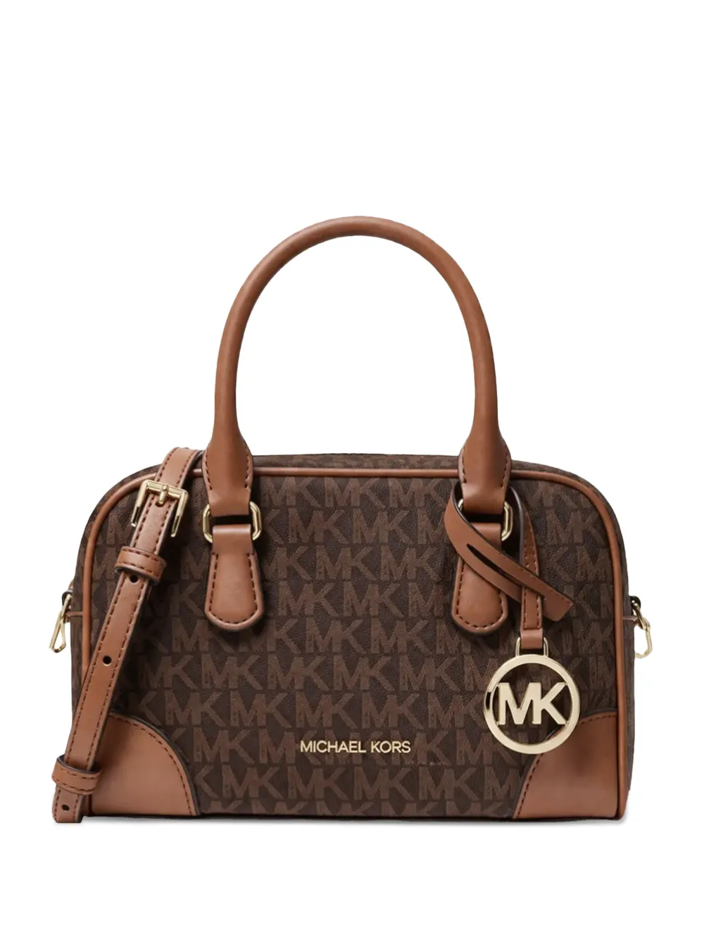 Michael Kors sac à bandoulière monogrammé à breloque - Marron Michael Kors sac à bandoulière monogrammé à breloque - Marron