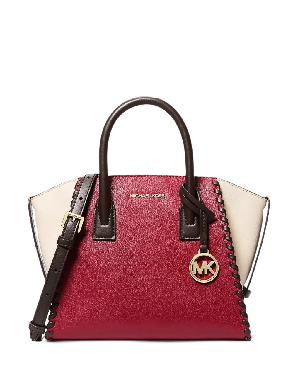 Michael Kors topzip leather satchel - Rosso