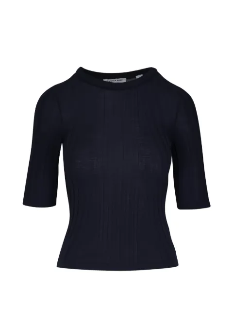 Veronica Beard haut côtelé à manches courtes