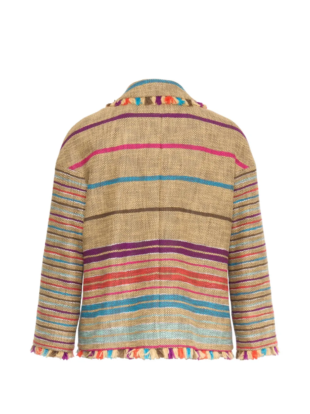  Maison Common Chaqueta A Rayas Con Flecos - Neutro 