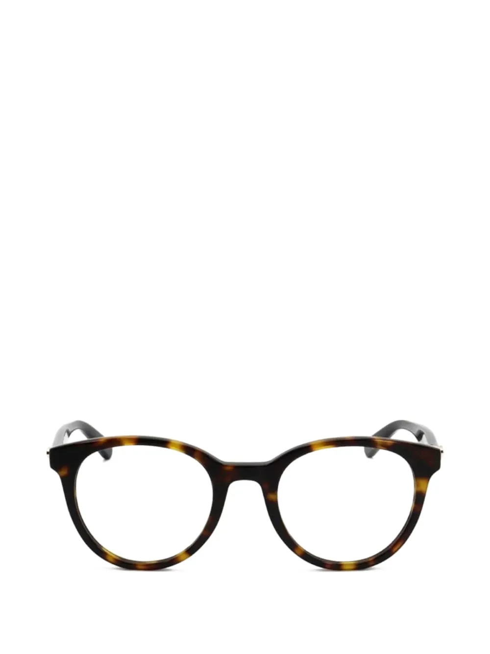 Moschino tortoiseshell-effect round-frame glasses - Braun