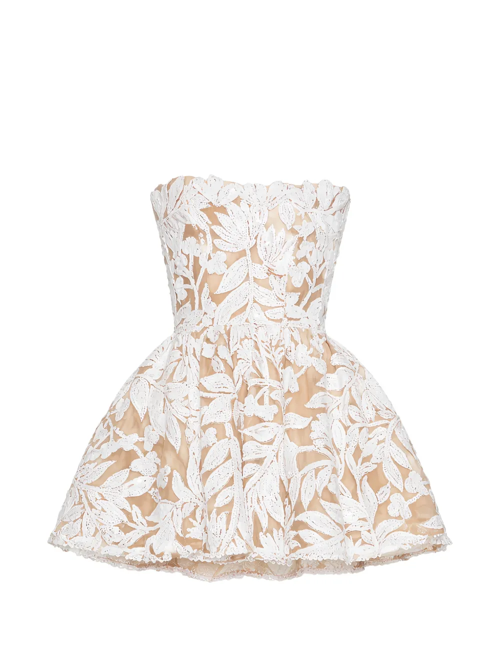 Bronx and Banco Chloe floral-embellished strapless mini dress - Bianco