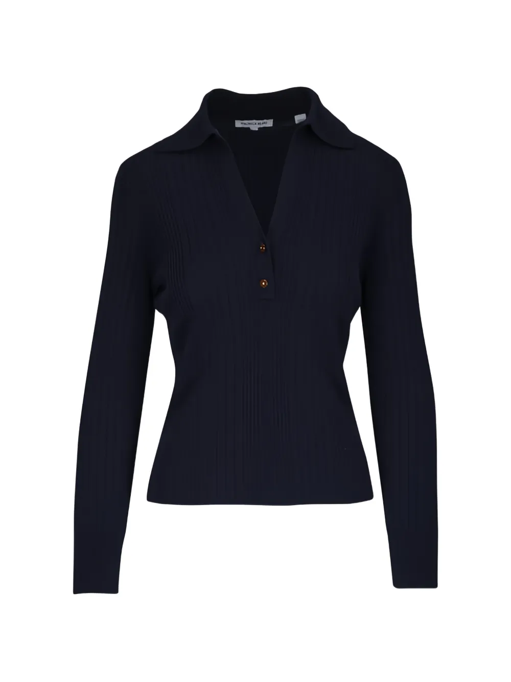 Veronica Beard button ribbed polo shirt - Blu