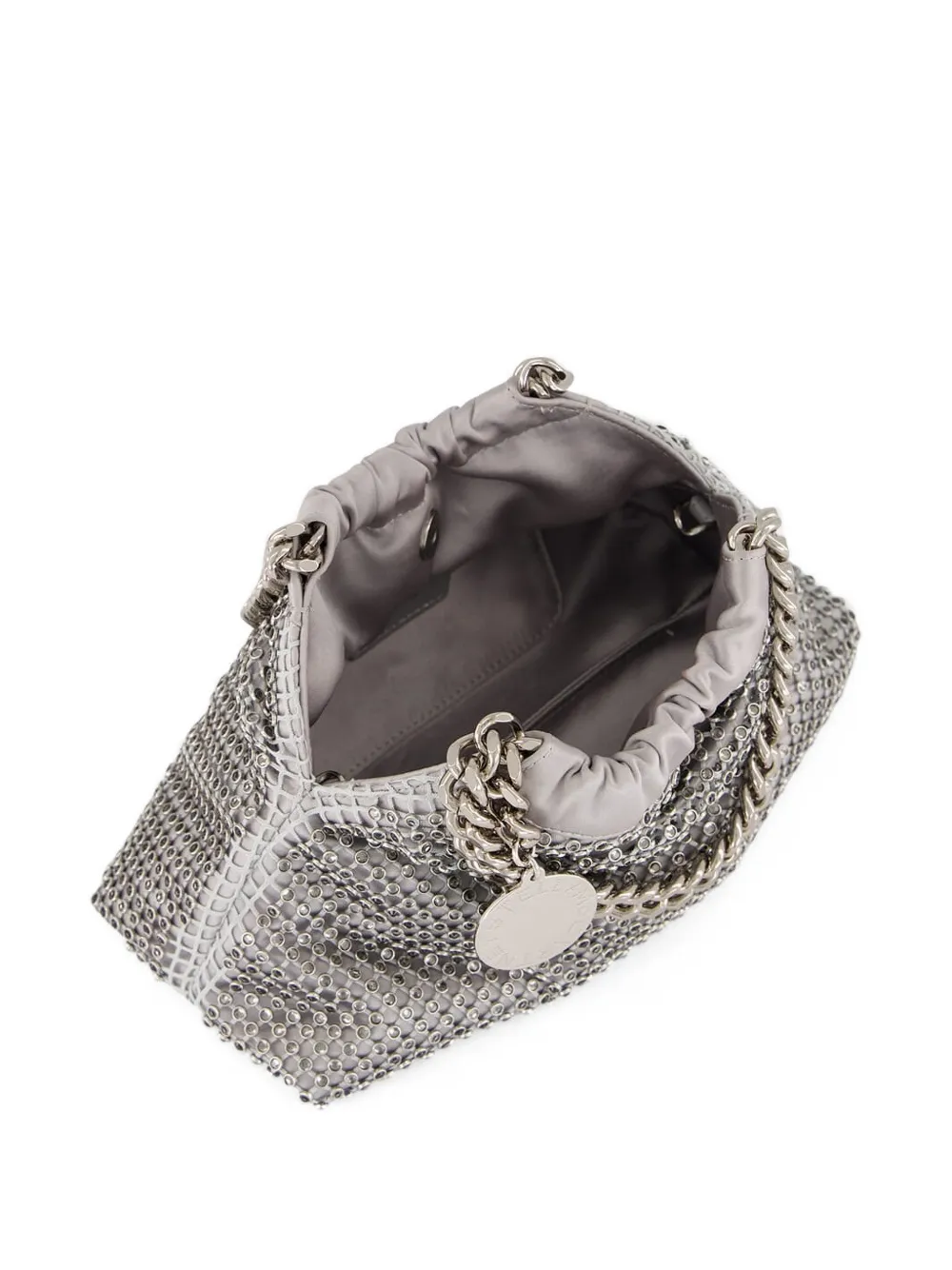 Stella McCartney Falabella mini-schoudertas met mesh en kristallen Zilver