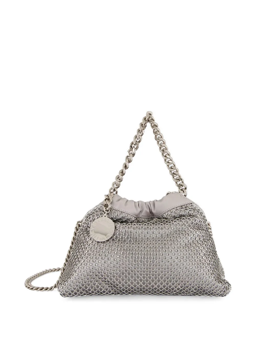 Stella McCartney Falabella mini-schoudertas met mesh en kristallen Zilver