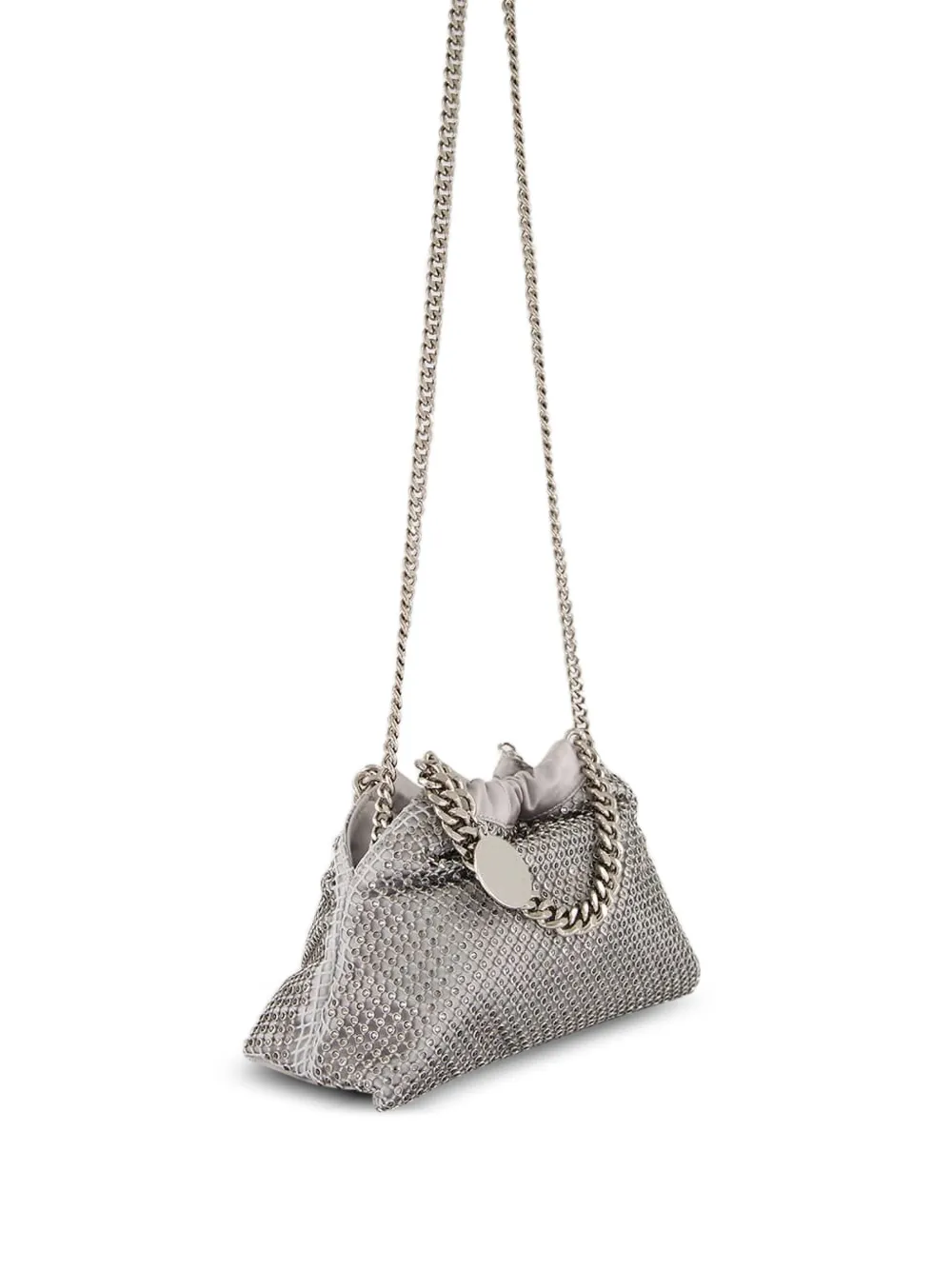 Stella McCartney Falabella mini-schoudertas met mesh en kristallen Zilver