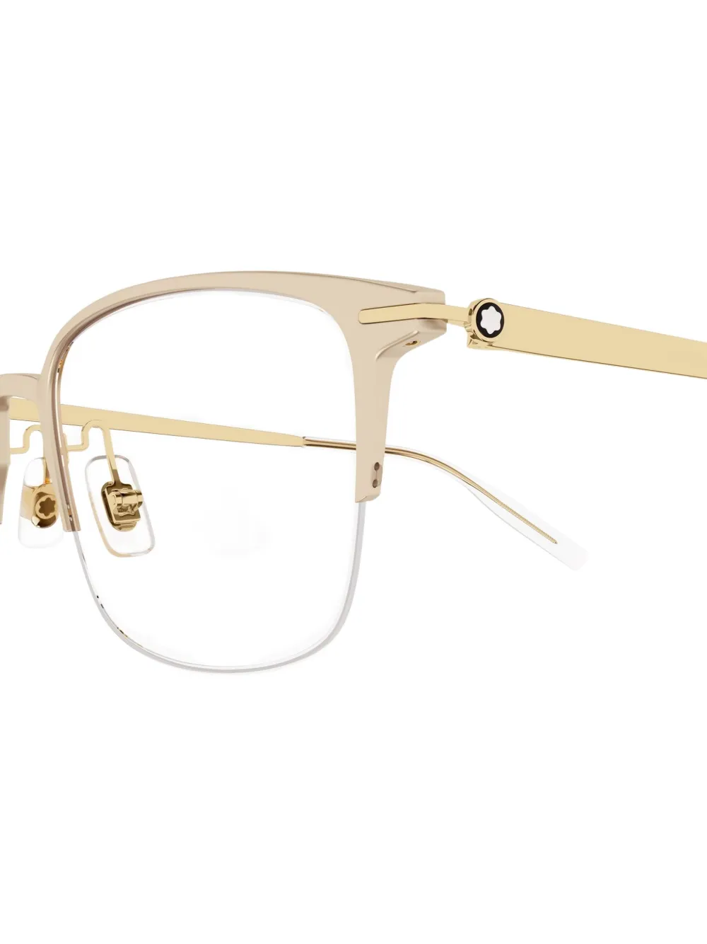 Montblanc Bril met vierkant montuur en half montuur Goud