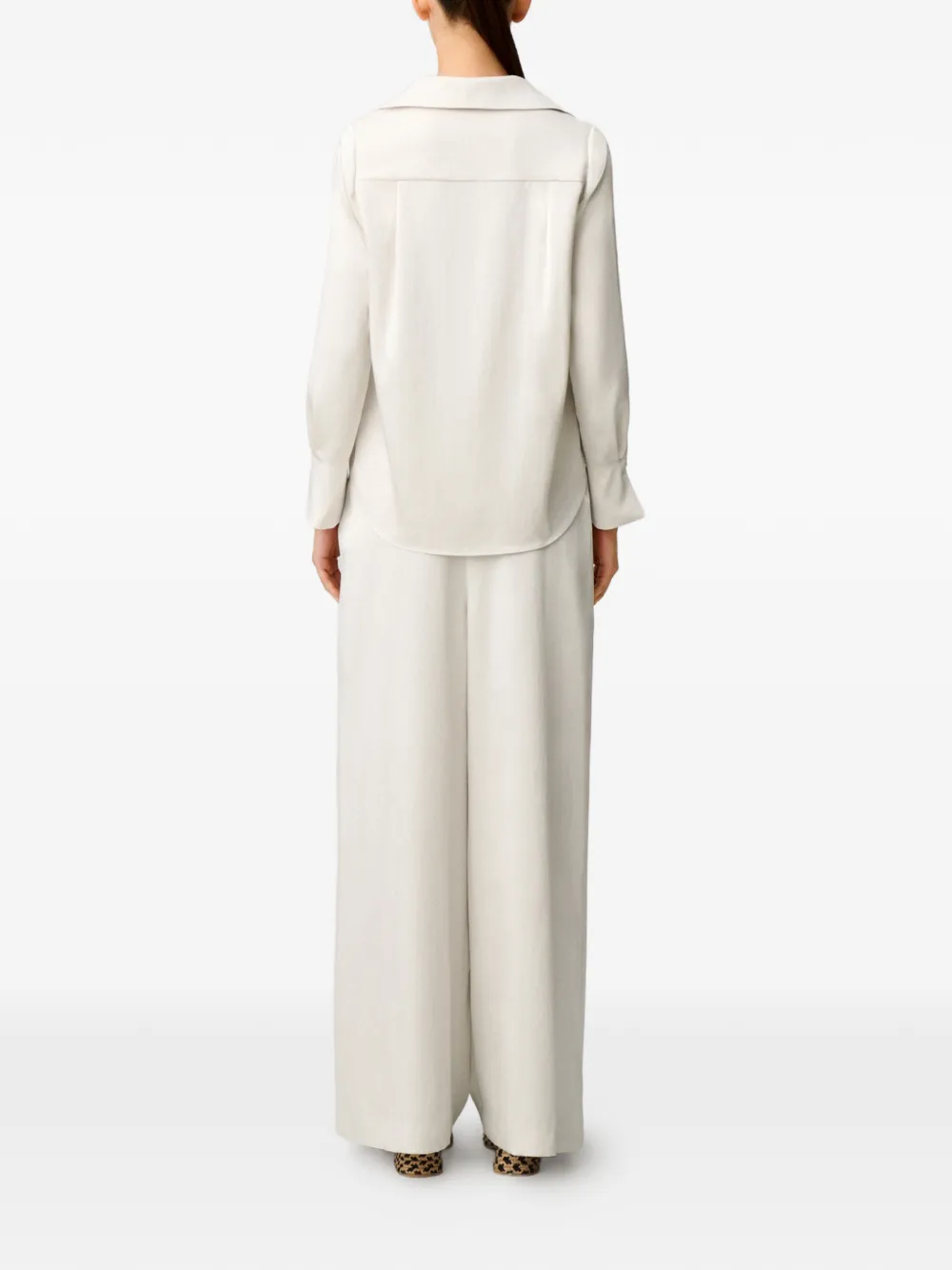 Claudie Pierlot Flowy blouse met kraag Beige