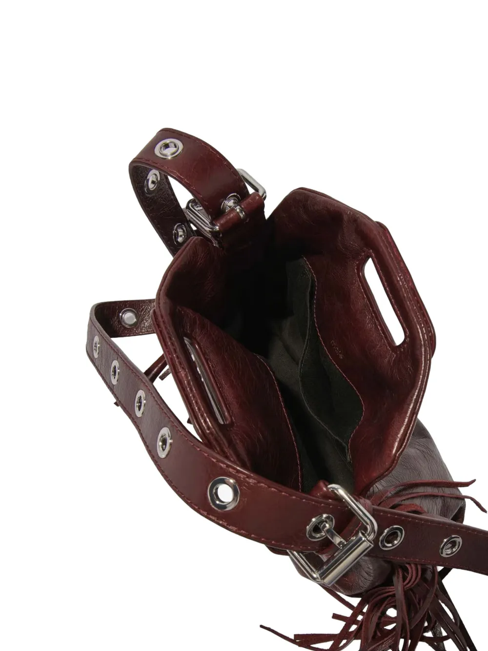 Maje Miss M leren mini-tas met gebarsten effect Rood