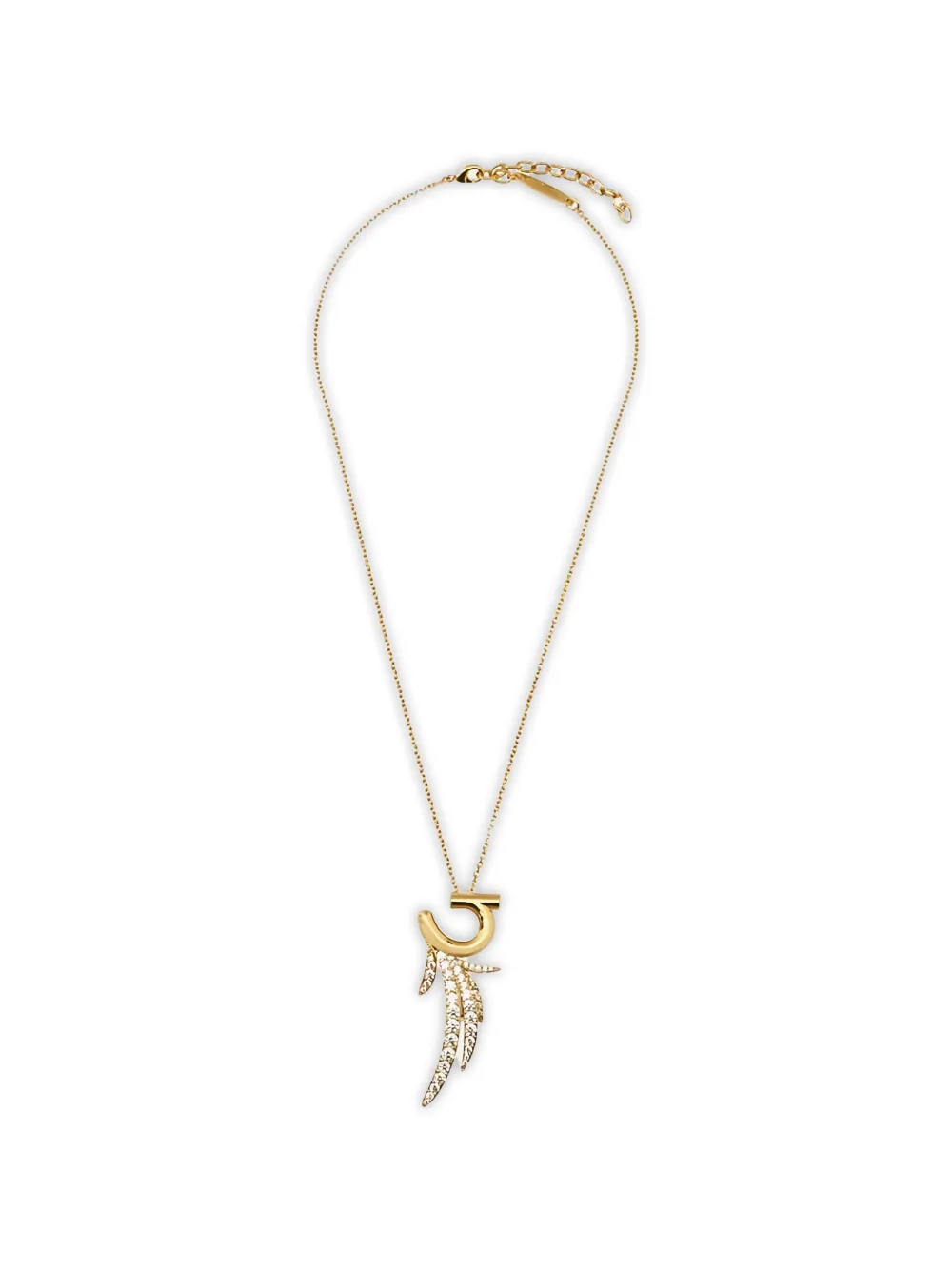 Ferragamo crystal-embellished pendant necklace - Oro