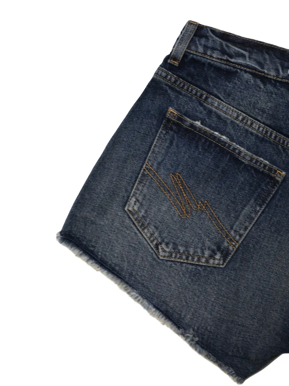 Martine Rose Gerafelde shorts Blauw