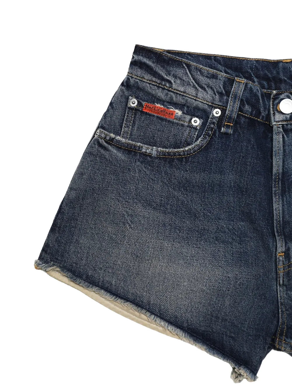 Martine Rose Gerafelde shorts Blauw