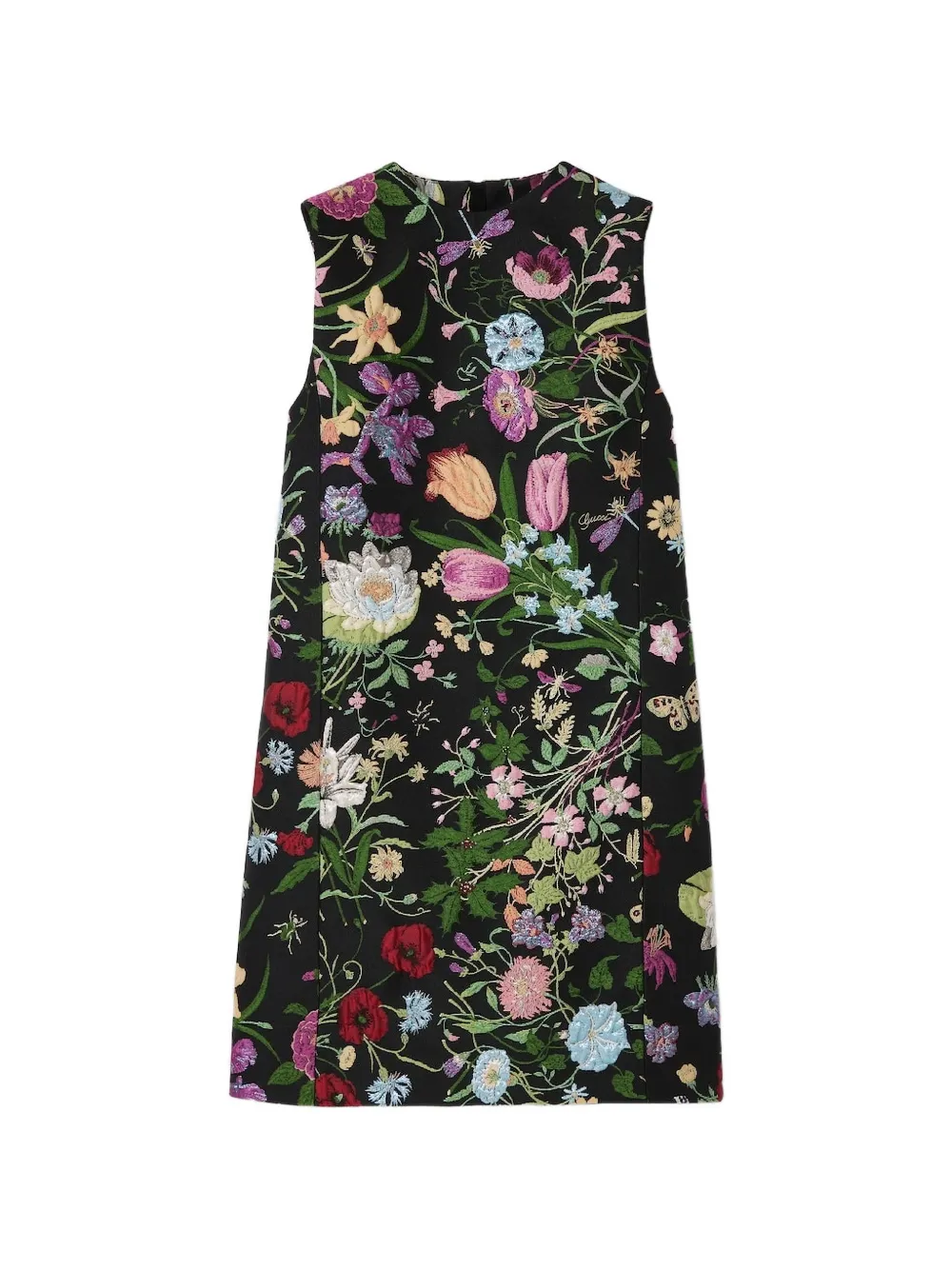 Gucci floral brocade mini dress - Schwarz