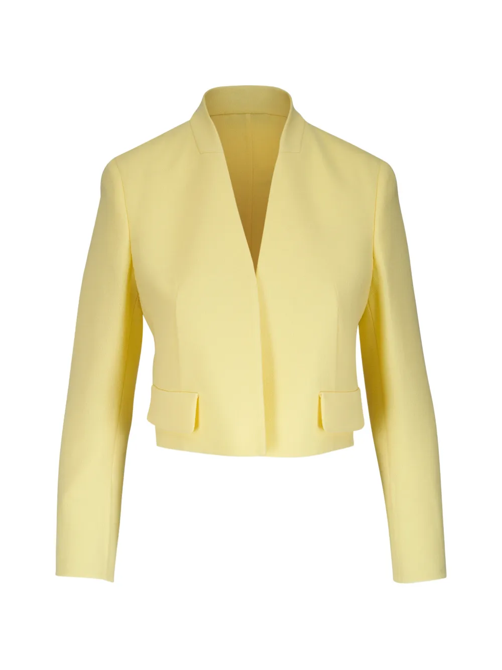 Akris V-neck Cropped Jacket In Gold